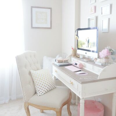 Updated Desk Tour – Shabby Chic!