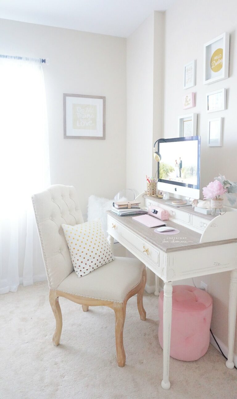 Updated Desk Tour – Shabby Chic!